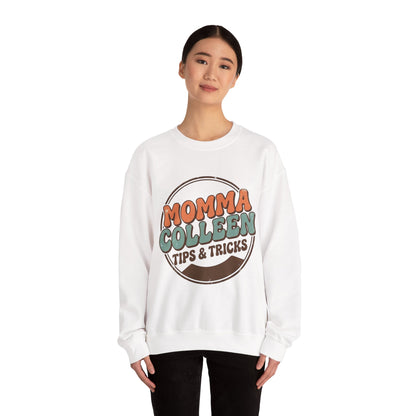 Momma Colleen Tips & Tricks Sweatshirt — Retro Cozy Crewneck for Moms