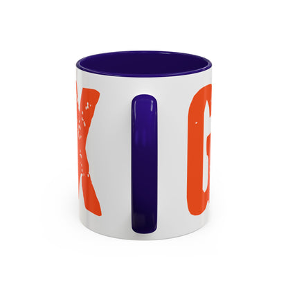 Mug — Bold Distressed Orange Text Coffee Cup (11oz/15oz)