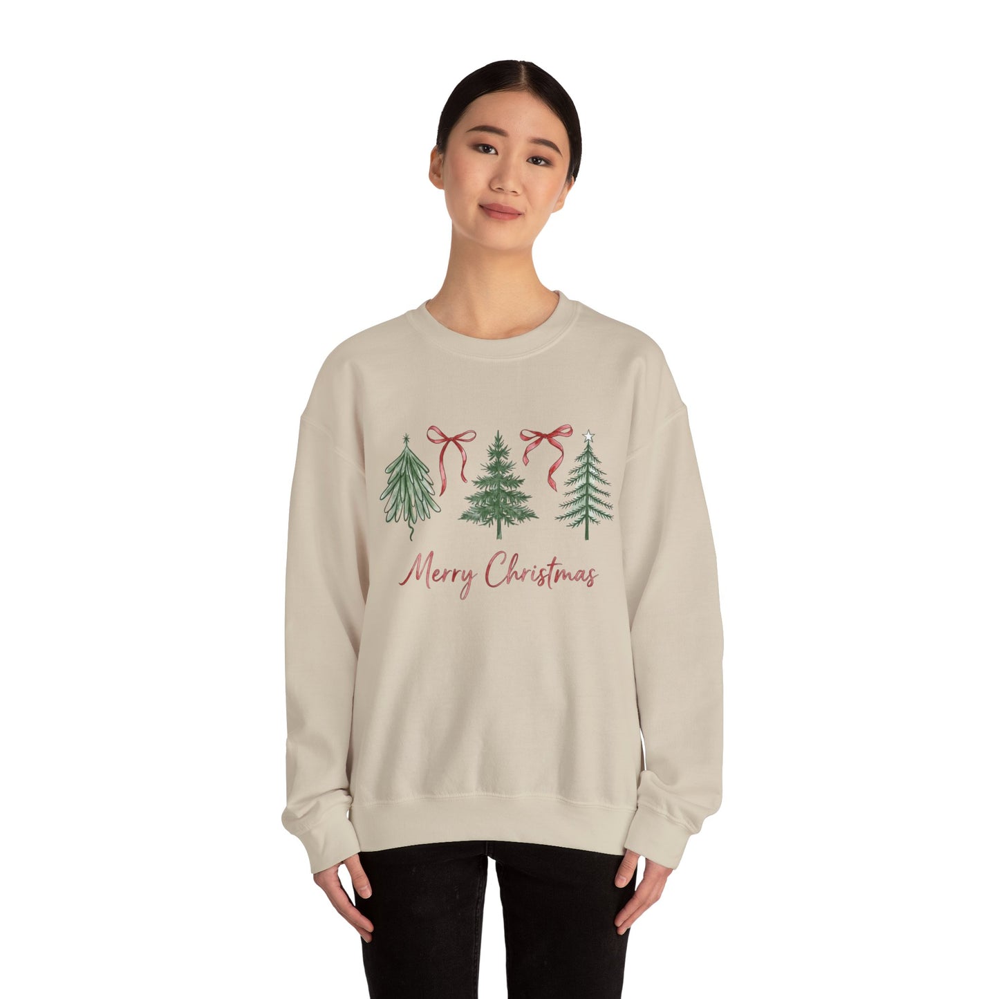 Christmas Tree Crewneck Sweatshirt – Merry Christmas Holiday Pullover