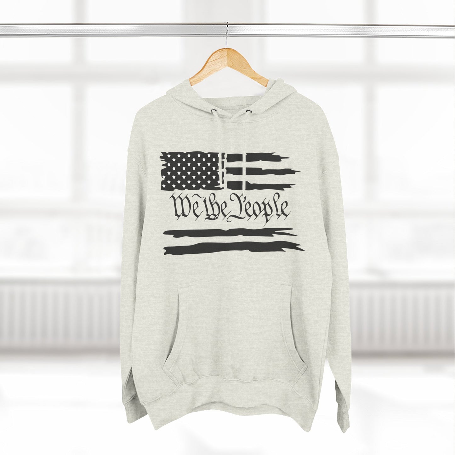 Patriotic "We the People" Hoodie - Distressed American Flag Pullover