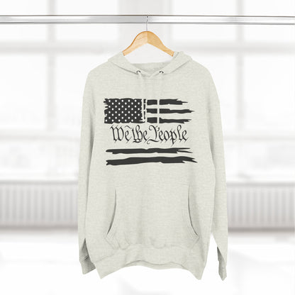 Patriotic "We the People" Hoodie - Distressed American Flag Pullover