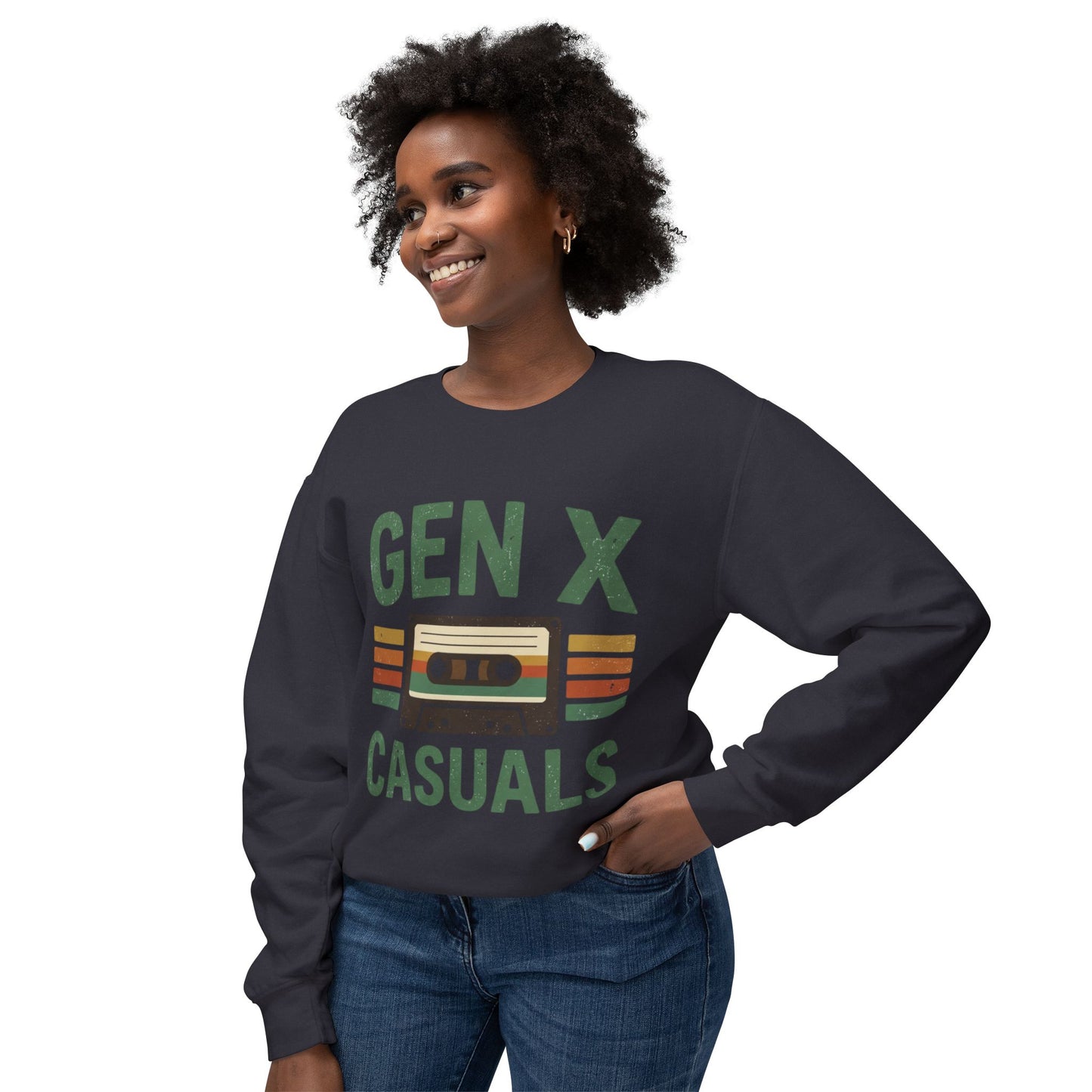 Gen X Casuals Sweatshirt — Retro Cassette Crewneck