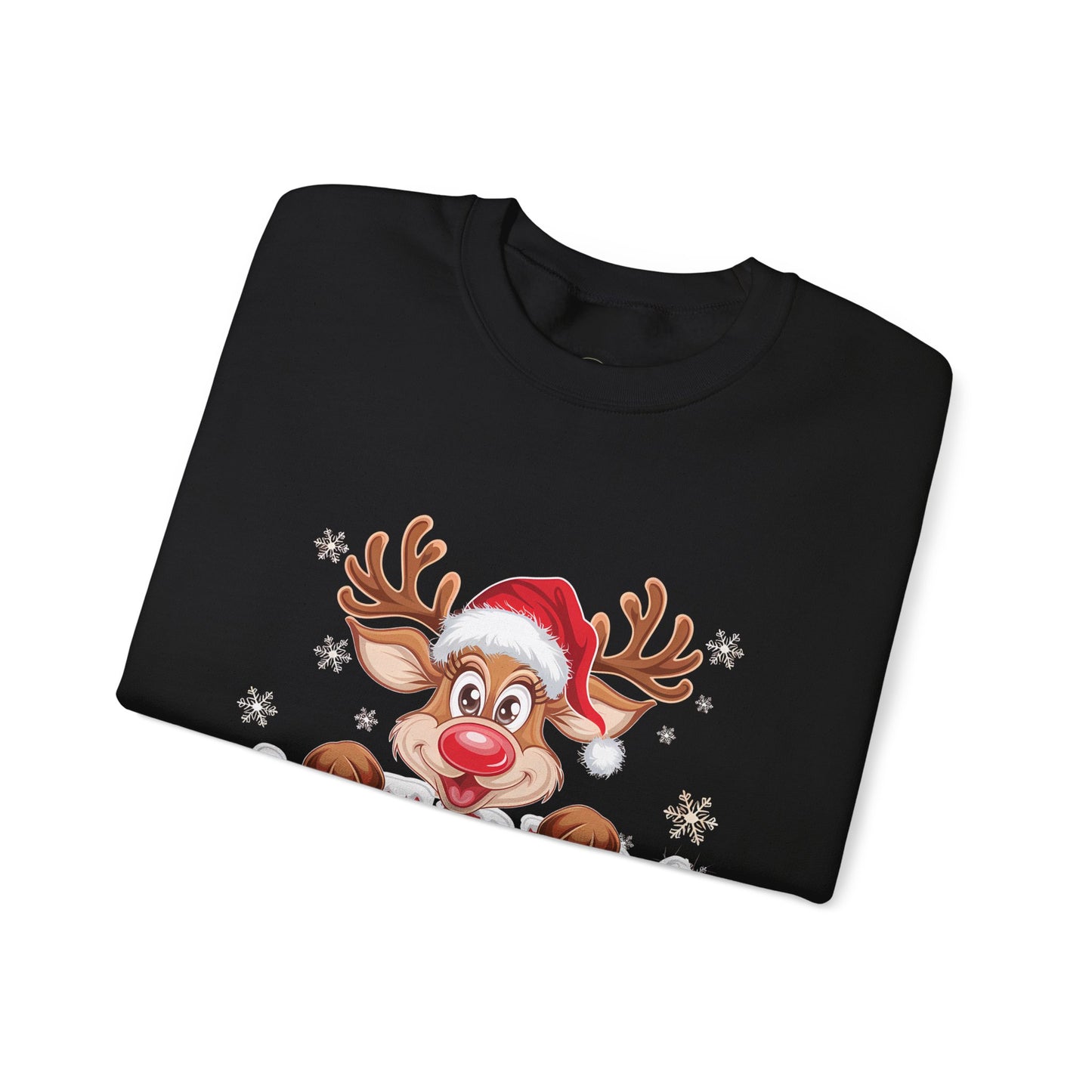 Christmas Reindeer Crewneck Sweatshirt — 'Merry Christmas' Holiday Pullover