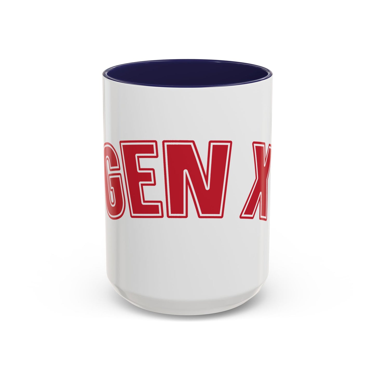 Gen X Coffee Mug — Retro Bold Red Accent Mug (11/15oz)