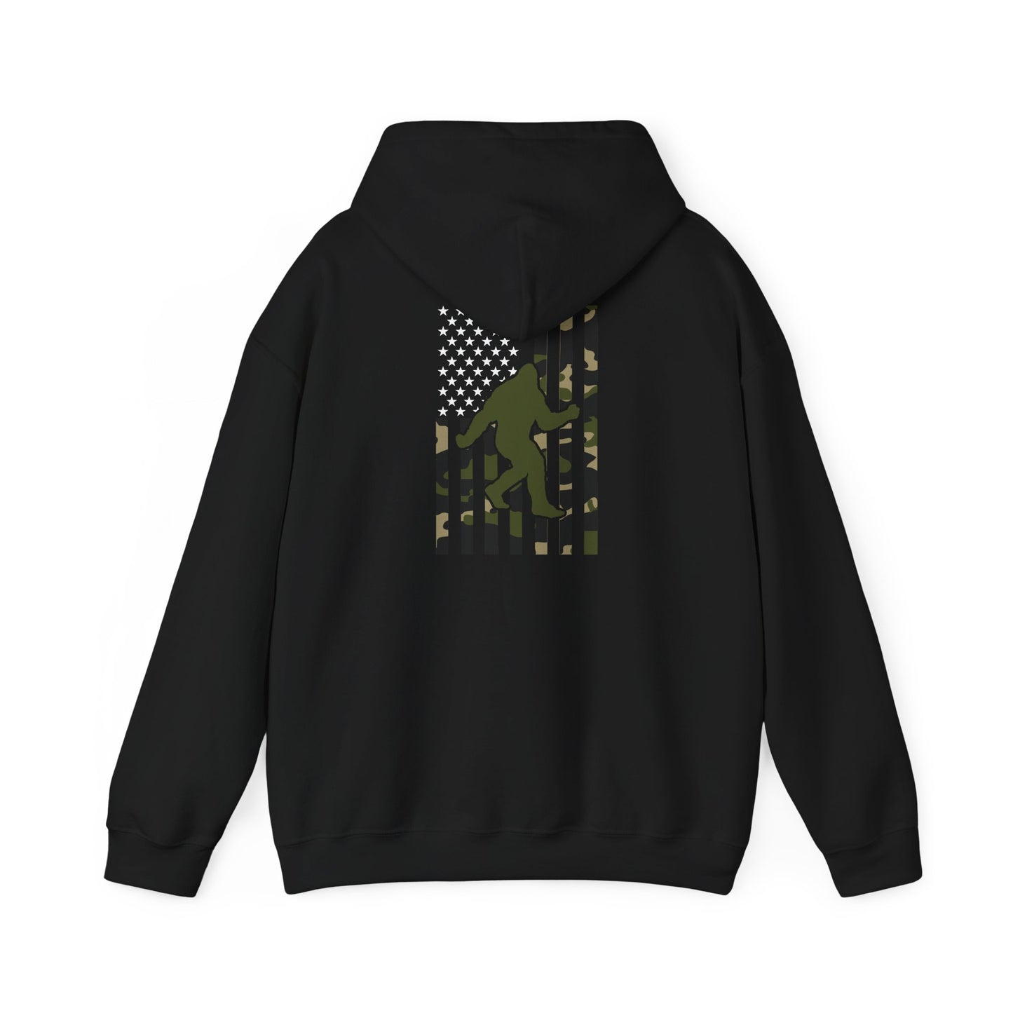 Bigfoot Camo Flag Hoodie – Sasquatch Hunting Outdoor Pullover