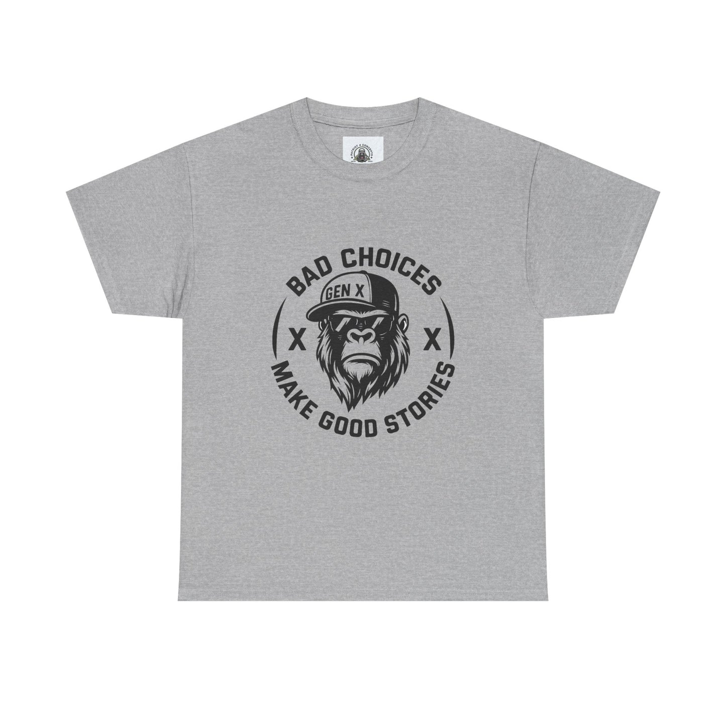 Gen X Bad Choices Tee, Unisex Heavy Cotton Shirt, Funny Gift for Millennials, Casual Wear, Storyteller T-Shirt