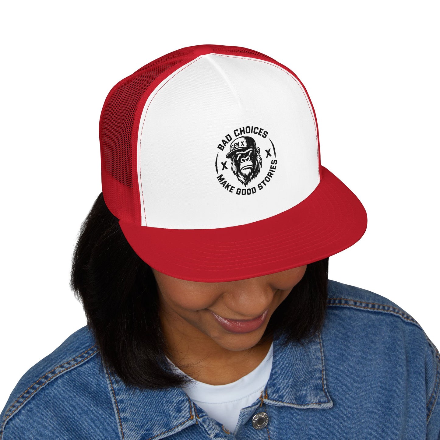 Embroidered 5 Panel Trucker Cap - Stylish Casual Hat for Outdoor Adventures, Perfect Gift for Dad, Summer Vibes, Fashionable Headwear