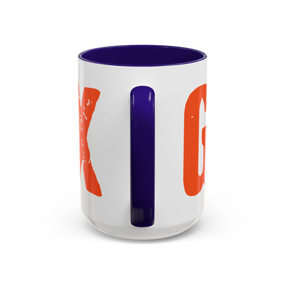 Mug — Bold Distressed Orange Text Coffee Cup (11oz/15oz)