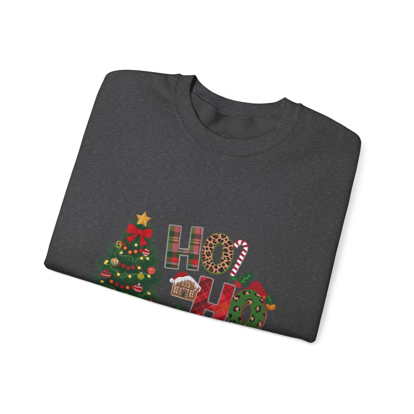 Ho Ho Ho Christmas Sweatshirt – Festive Tree & Gifts Holiday Crewneck