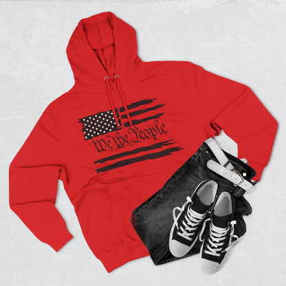 Patriotic "We the People" Hoodie - Distressed American Flag Pullover