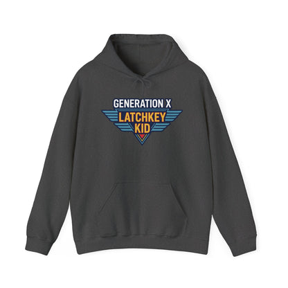 Generation X Latchkey Kid Hoodie — Retro 80s Vintage Logo Sweatshirt
