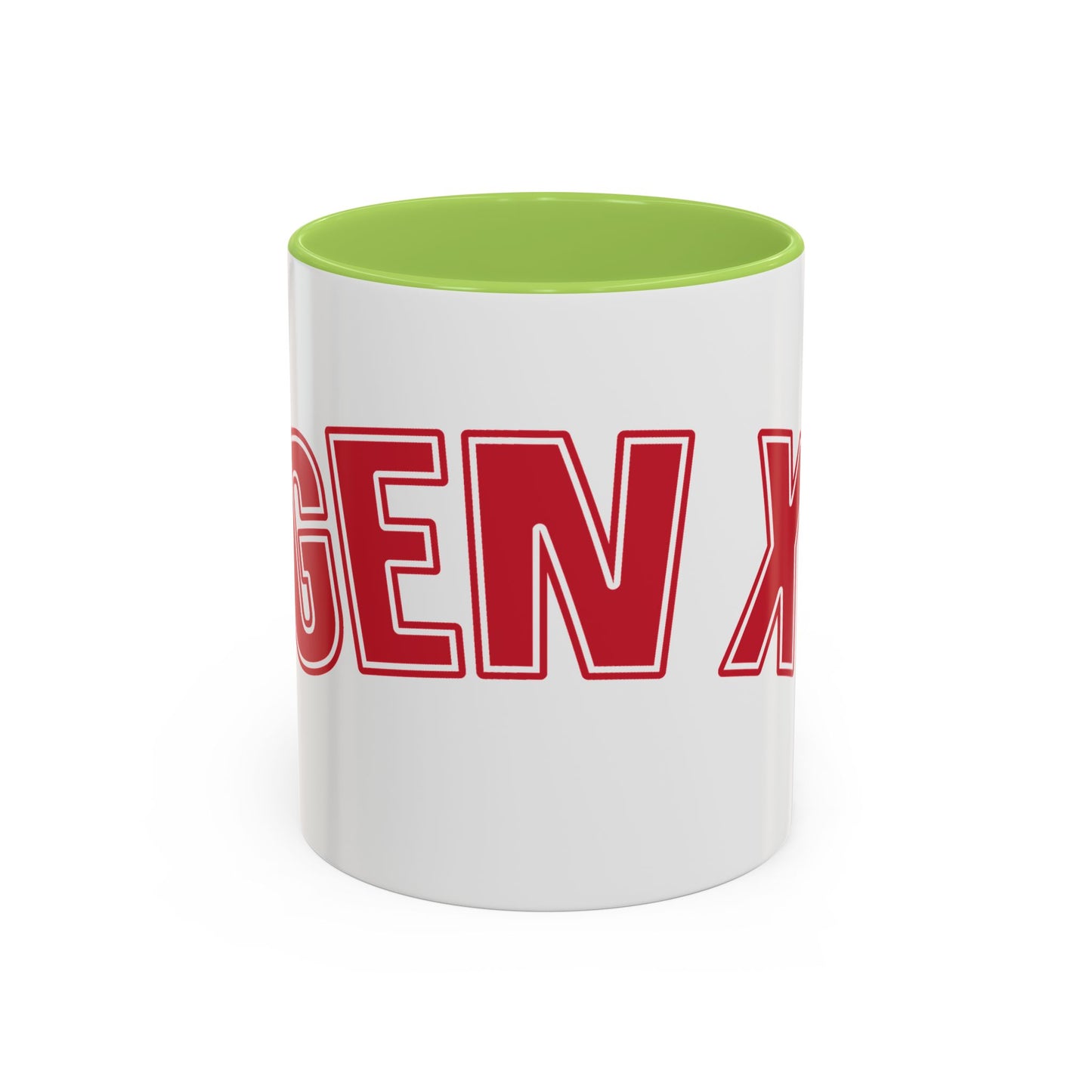 Gen X Coffee Mug — Retro Bold Red Accent Mug (11/15oz)