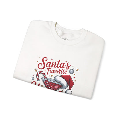 Crewneck Sweatshirt — "Santa's Favorite Hot Mess" Christmas Holiday Sweatshirt