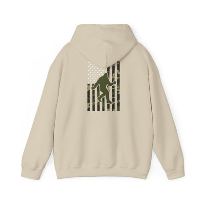 Bigfoot Camo Flag Hoodie – Sasquatch Hunting Outdoor Pullover