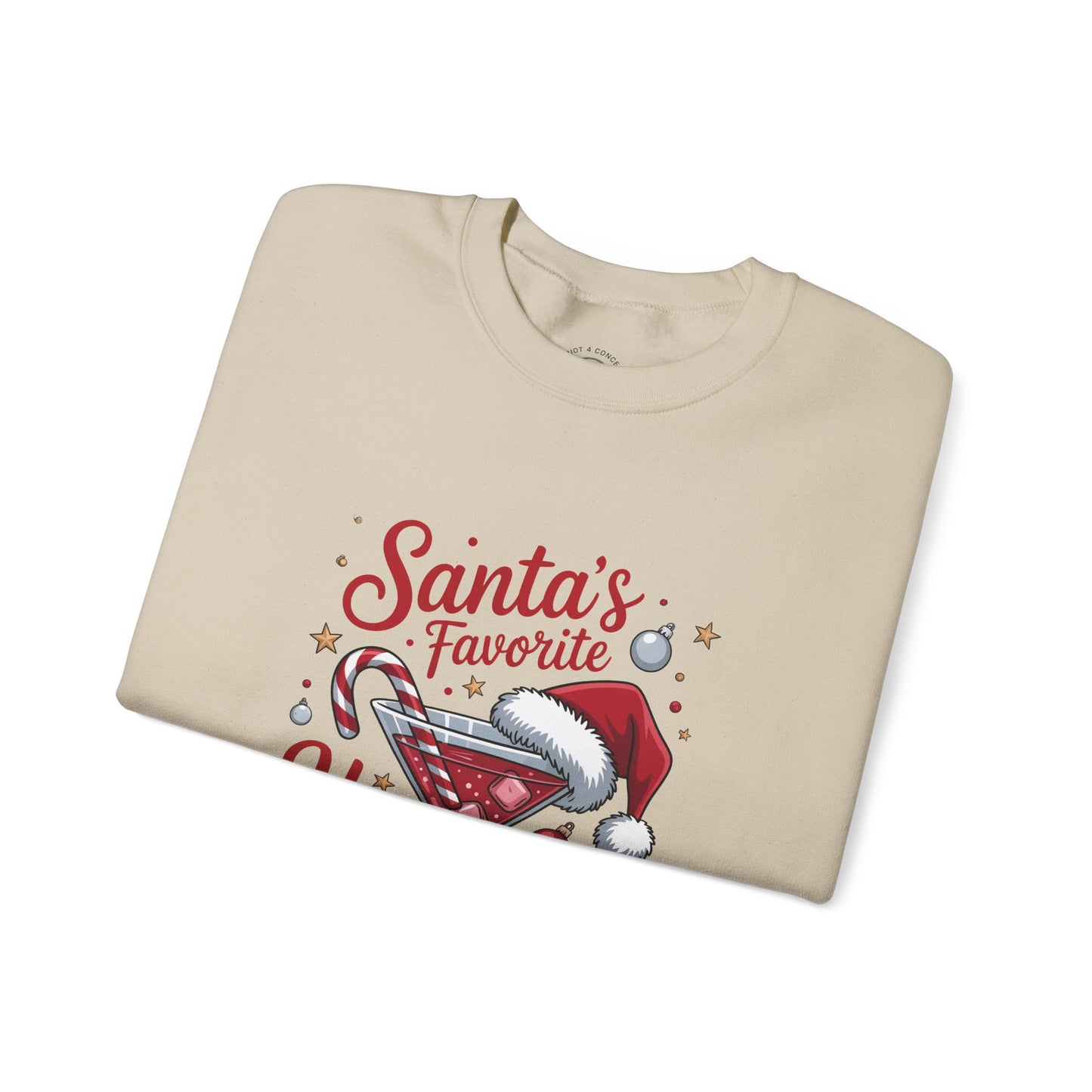 Crewneck Sweatshirt — "Santa's Favorite Hot Mess" Christmas Holiday Sweatshirt