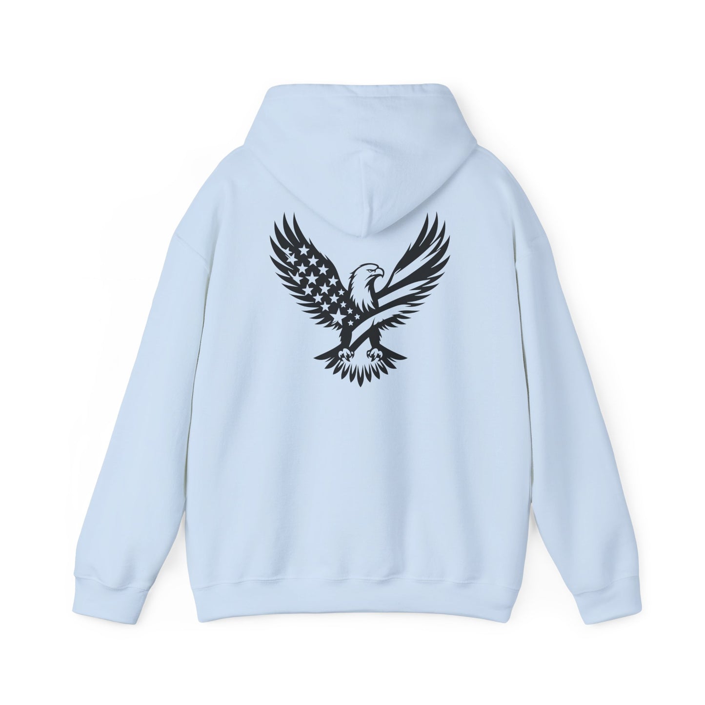 Patriotic Eagle Hoodie – American Flag Bald Eagle Back Print