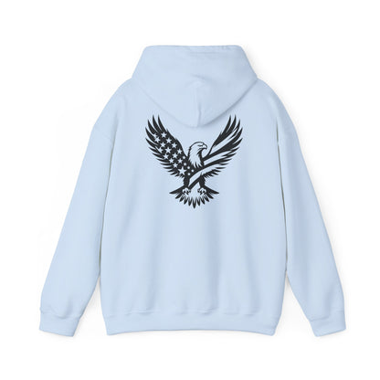 Patriotic Eagle Hoodie – American Flag Bald Eagle Back Print