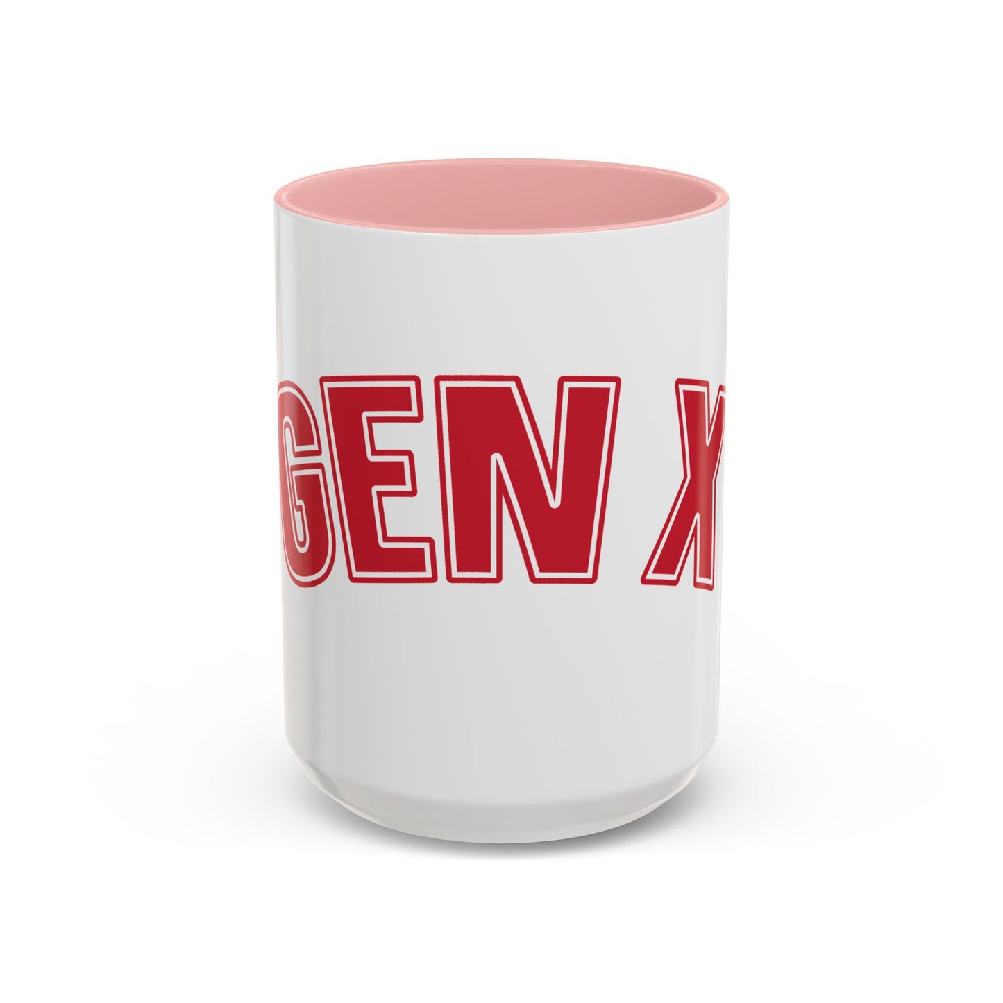 Gen X Coffee Mug — Retro Bold Red Accent Mug (11/15oz)