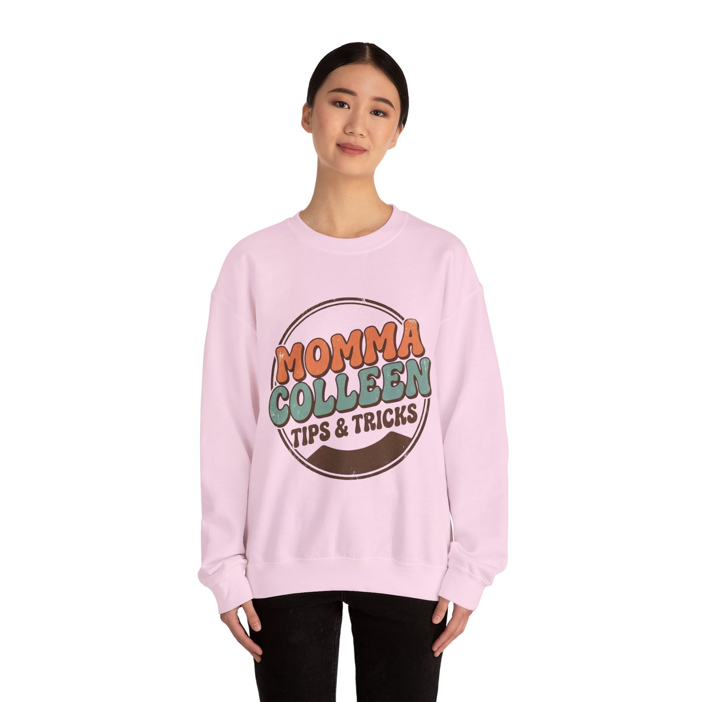 Momma Colleen Tips & Tricks Sweatshirt — Retro Cozy Crewneck for Moms