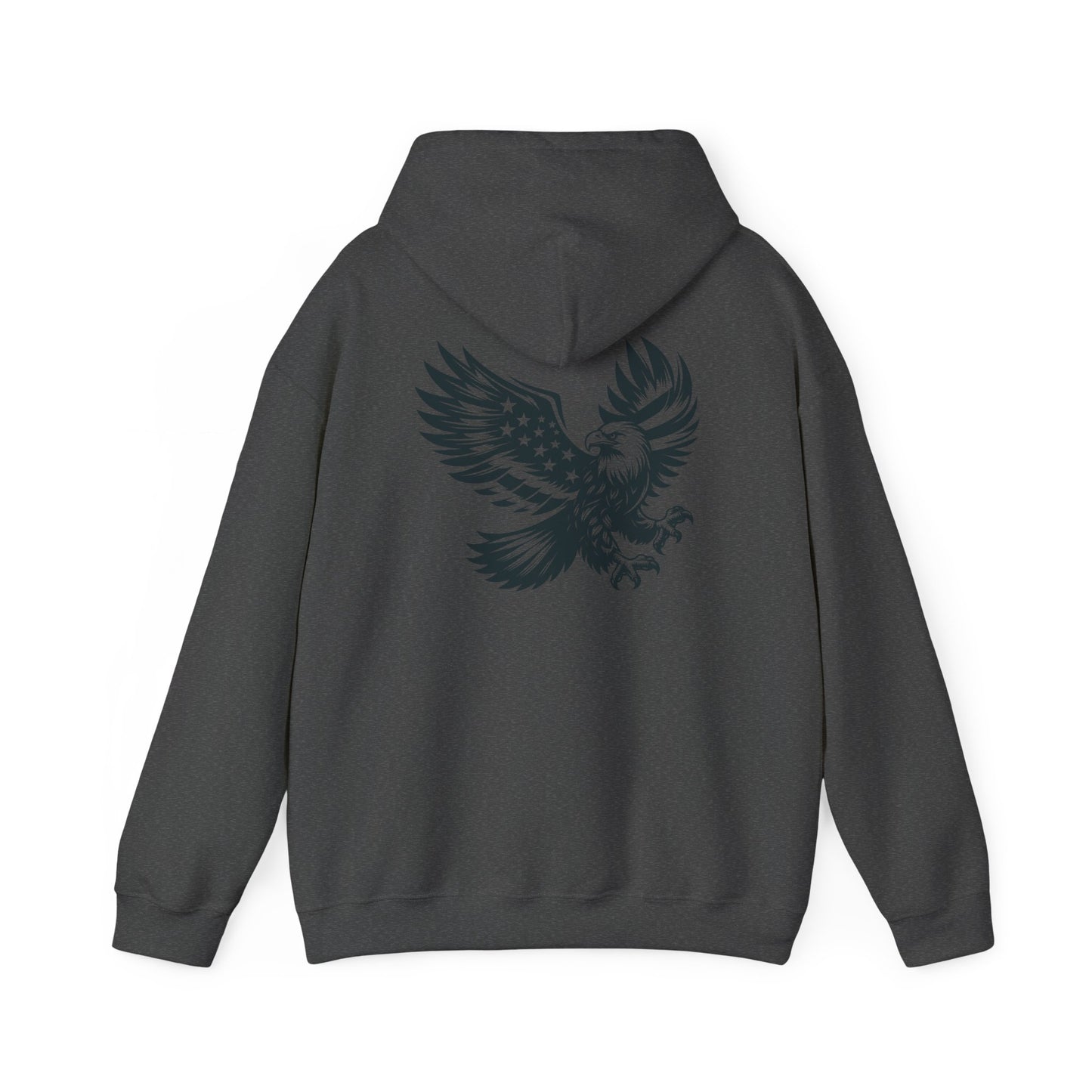 Eagle with American Flag Wings Hoodie — Patriotic Bald Eagle Back Graphic
