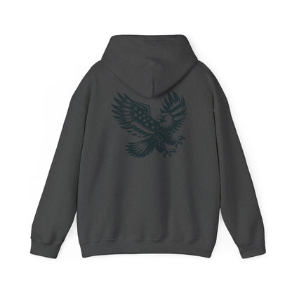 Eagle with American Flag Wings Hoodie — Patriotic Bald Eagle Back Graphic