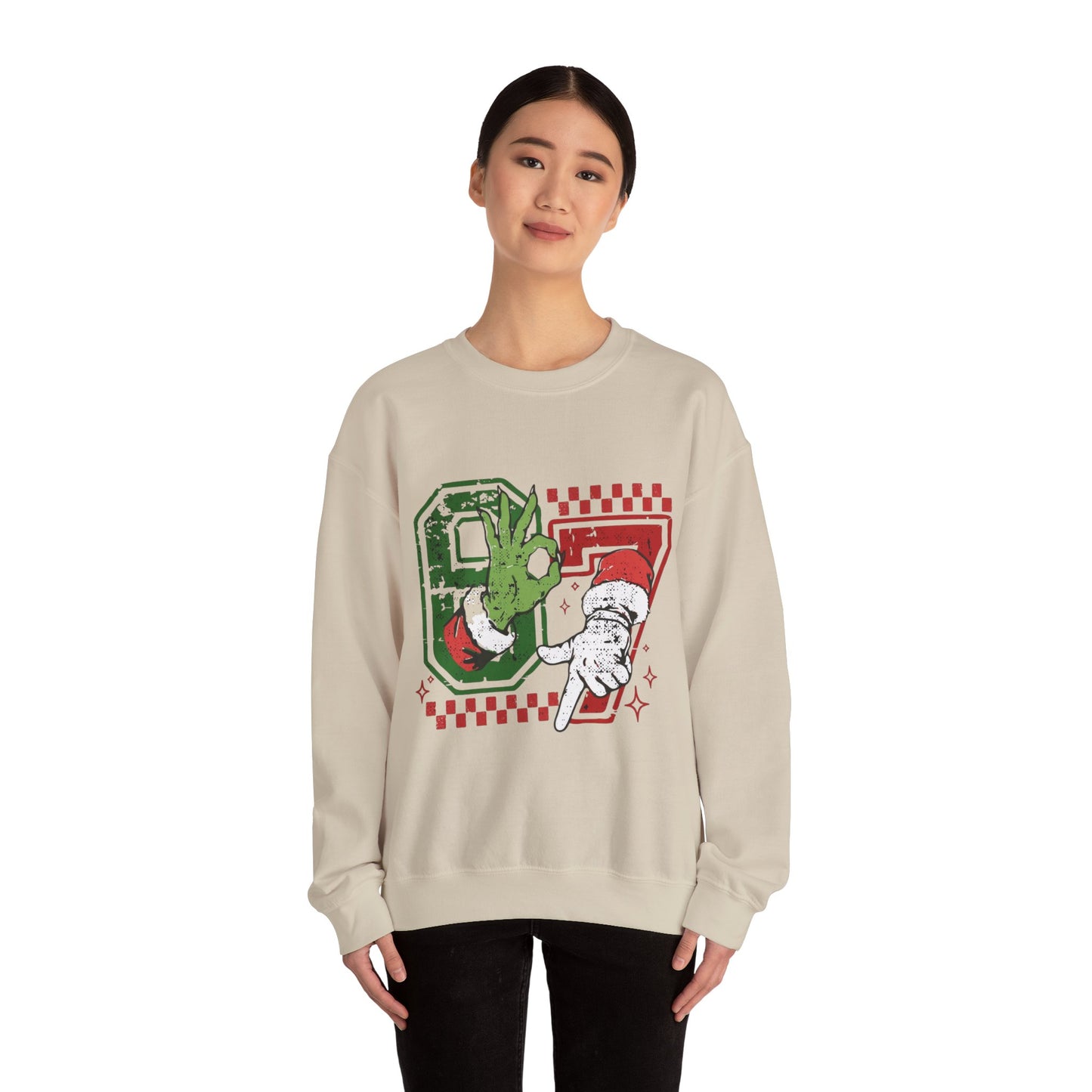 Retro Santa 87 Crewneck Sweatshirt — Vintage Holiday Graphic