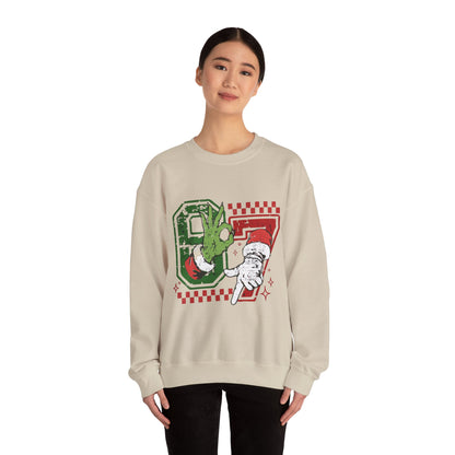 Retro Santa 87 Crewneck Sweatshirt — Vintage Holiday Graphic
