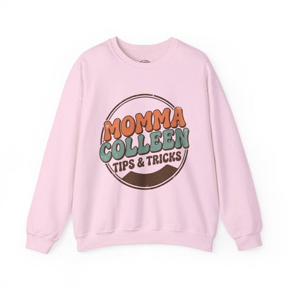 Momma Colleen Tips & Tricks Sweatshirt — Retro Cozy Crewneck for Moms