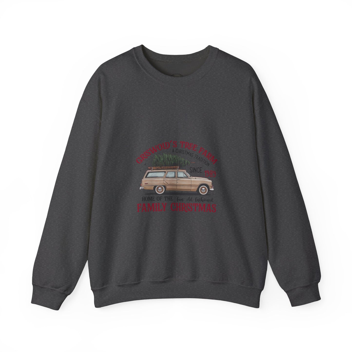 Family Christmas Sweatshirt — Croswold’s Tree Farm Vintage Station Wagon Design
