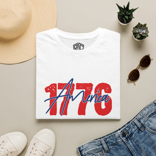 1776 America T‑Shirt — Patriotic Red White & Blue Independence Tee